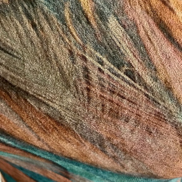 PEACOCK Feather SUBLIMATION Ultrasuede DRESS Small - Picture 5 of 8